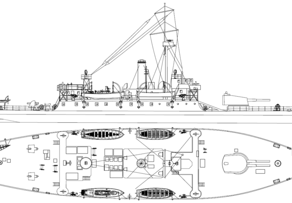 Корабль HMS Severn [Monitor] (1915) - чертежи, габариты, рисунки